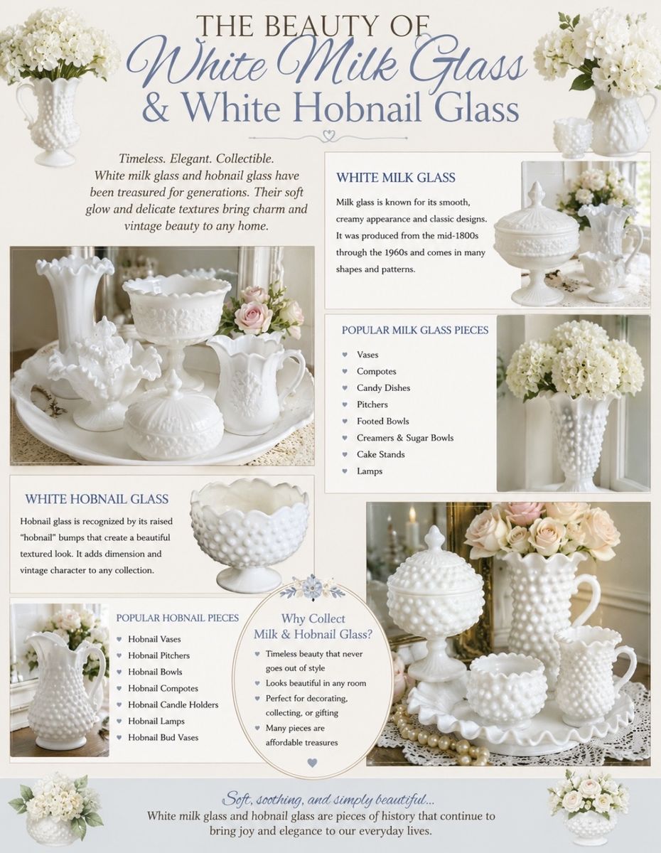 Hobnail and milk glassware