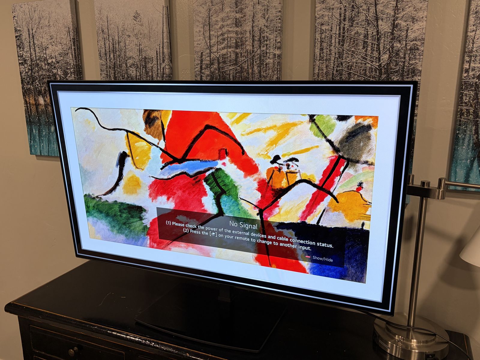 48 inch LG CX OLED TV with Glass Adjustable TV Stand in Great Condition