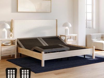 Adjustable Upholstered Bed Upgraded Motors, Massage, Wireless Remote, USB Port-Ergonomic Head and Foot Inclines, Twin XL