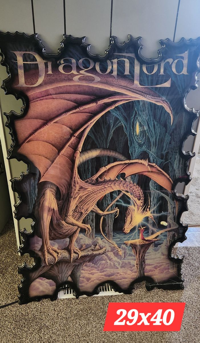 Custom made wooden vintage 1994 "Dragonlord" fantasy art