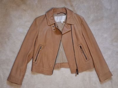 Women's genuine Coach leather asymmetric "moto" jacket, size M