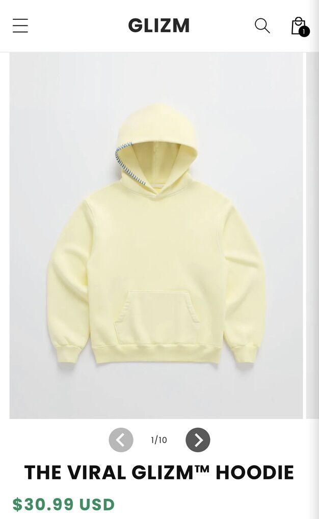 New Viral Glizm Yellow Hoodie Pants Set M