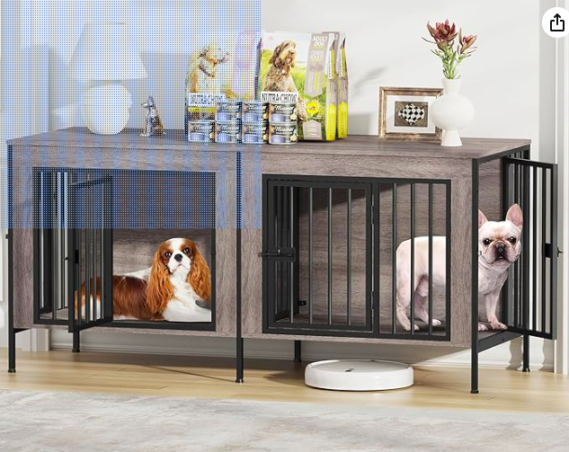 NEW--DOUBLE DOG KENNEL FURNITURE FOR SMALL DOGS