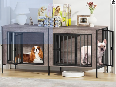 NEW--DOUBLE DOG KENNEL FURNITURE FOR SMALL DOGS