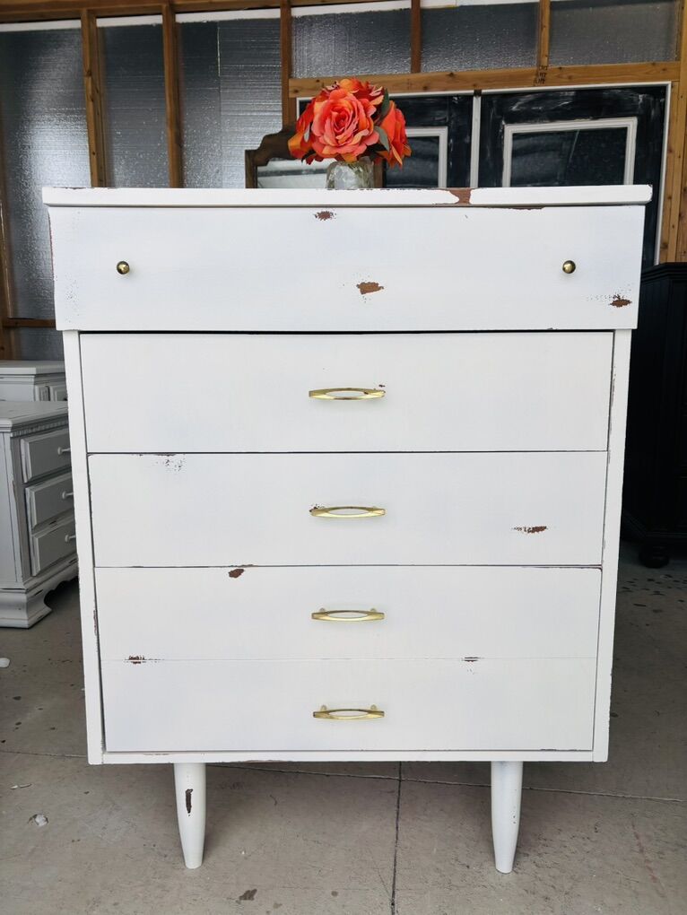 Cute White Antiqed Dresser