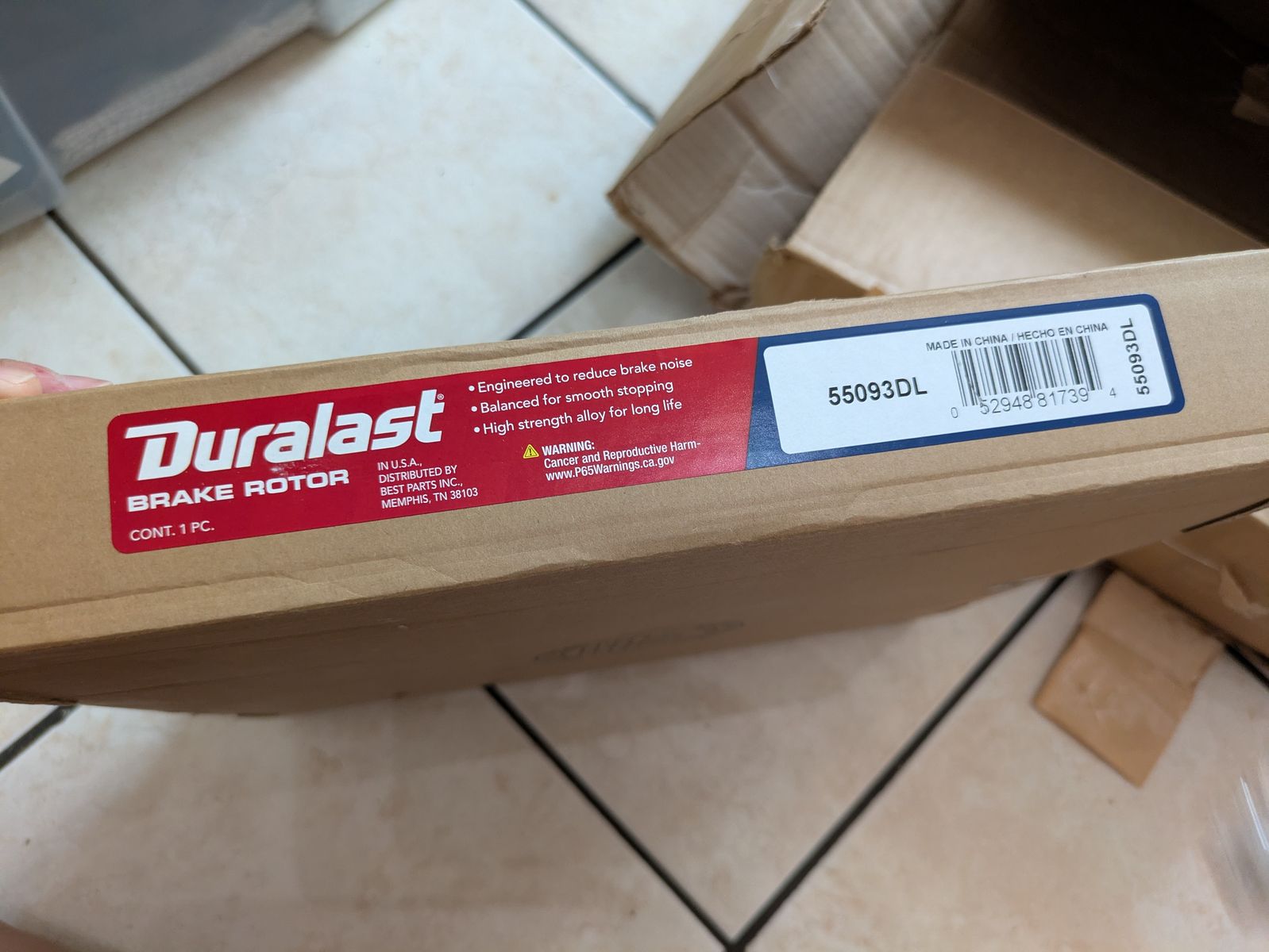 2 Duralast Brake Rotors 55093DL and Duralast Ceramic Brake Pads D1160
