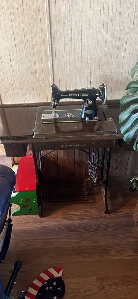 Antique Pine Sewing Machine