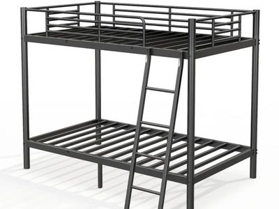 Metal twin bunk bed