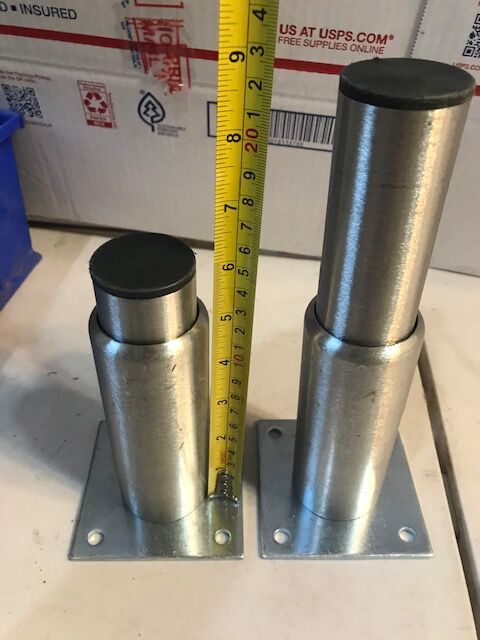 (SET of 4) NSF stainless table legs 6 inch to 9" adjustable