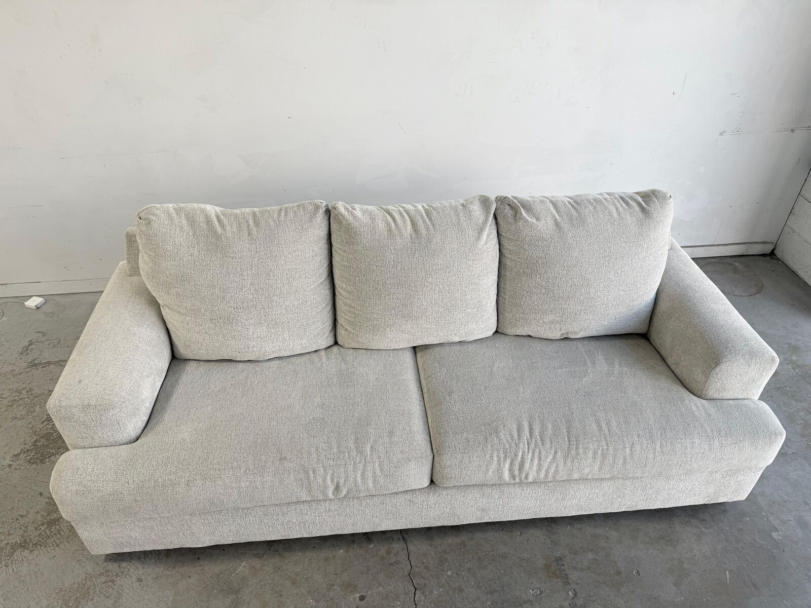 Ashley Off-White Sofa + Queen Bed