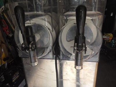 Commercial Dual Tank Slushy Margarita Machine Stainless Steel Base with custom stand