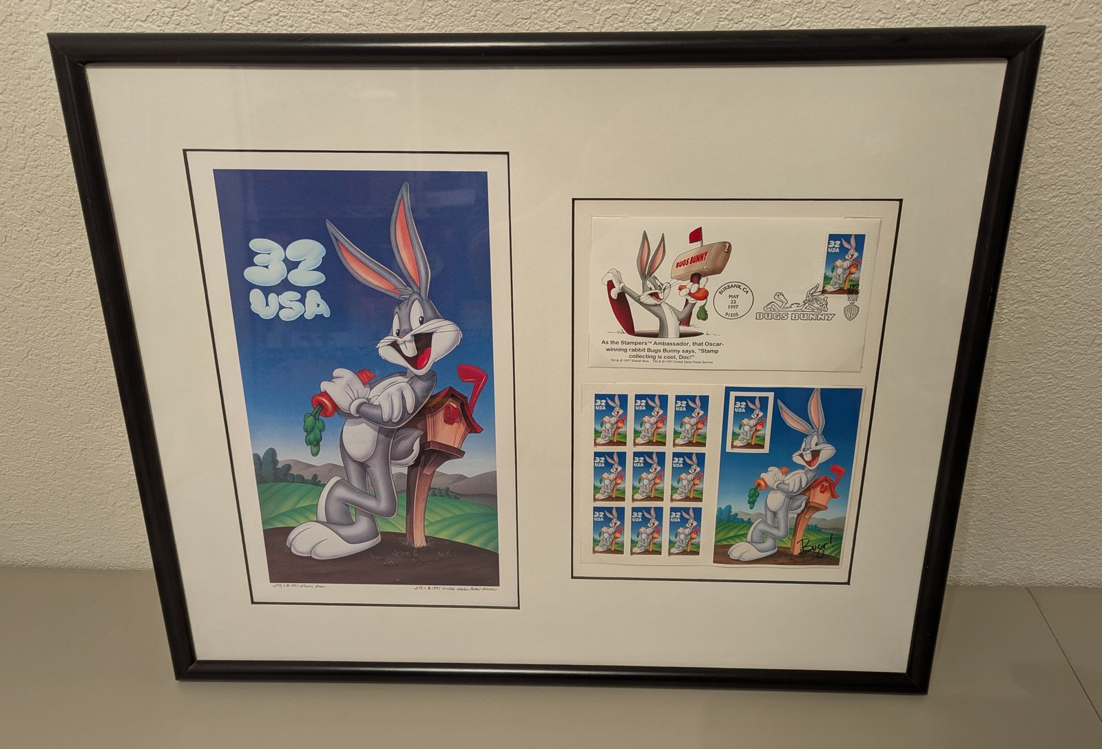 Bugs Bunny lithograph and stamp set from Warner Bros. - 1997