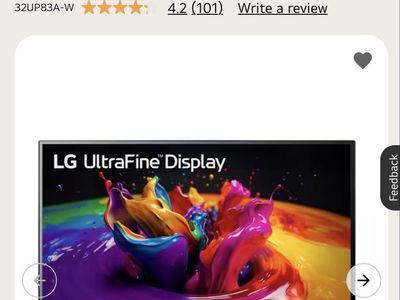 LG 32UP83A-W UltraFine 32" 4K UHD IPS Monitor w/ HDR10, USB-C, AMD FreeSync