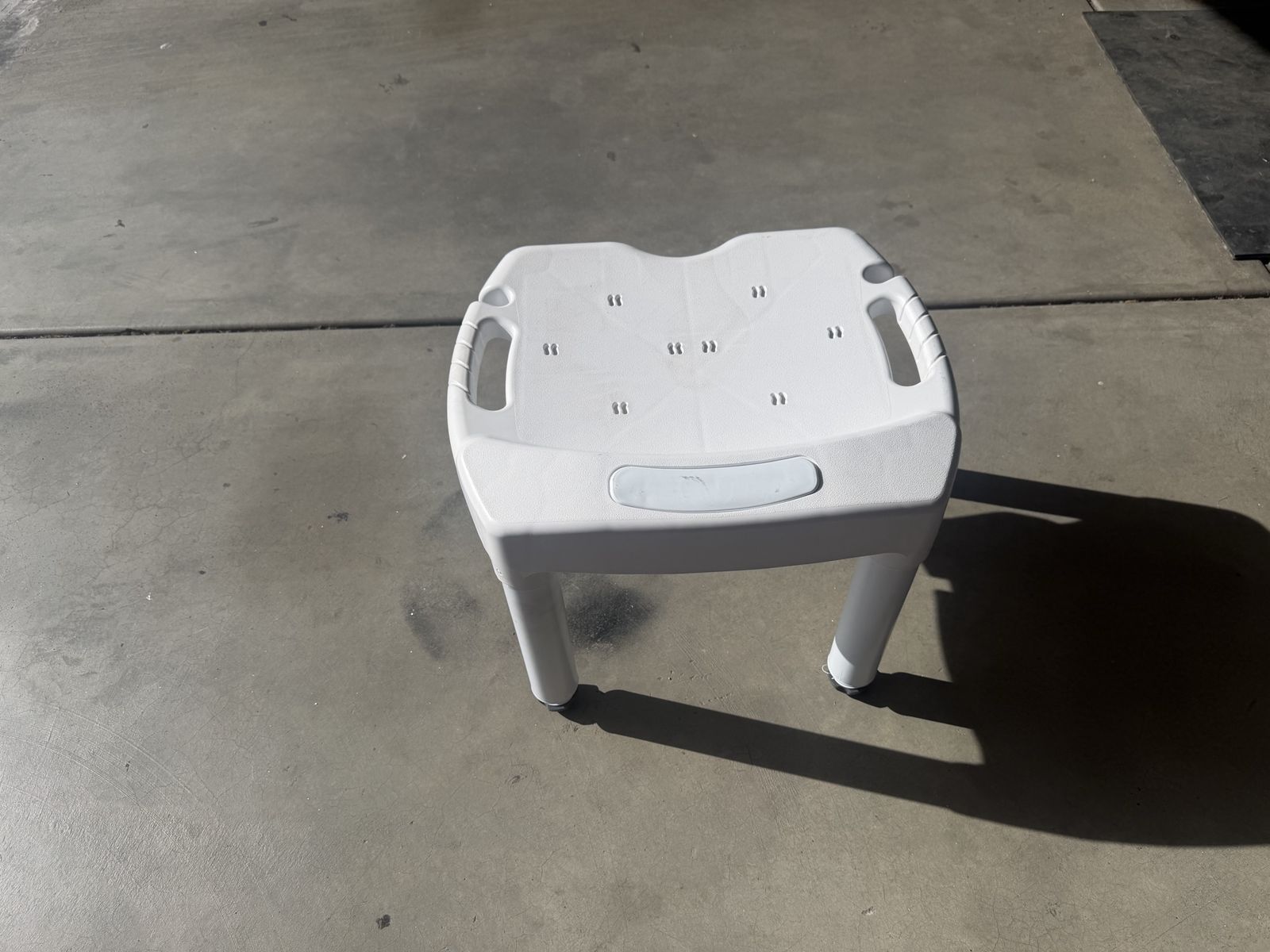 Carex White Plastic Shower Chair Stool for Bath Safety