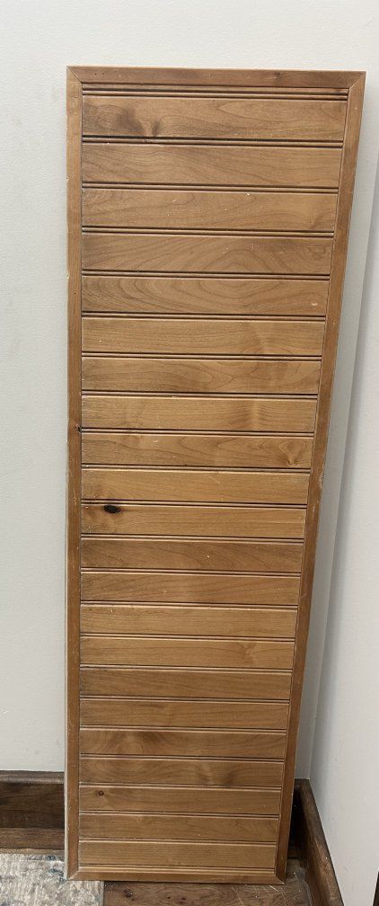 Vintage Wooden Beadboard Panel Insert. 60 by 18 inches