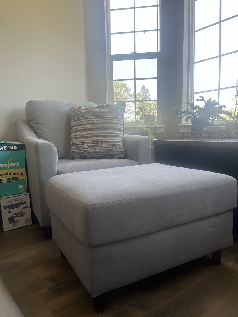 Armchair and ottoman