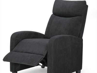 Athena Collection Recliner Chair, Reclining Lounge Chair with Adjustable Backrest and Footrest for Adults, Linen