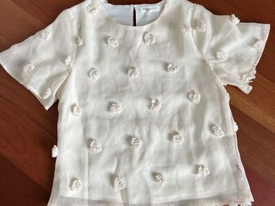Downeast Textured Dot Blouse
