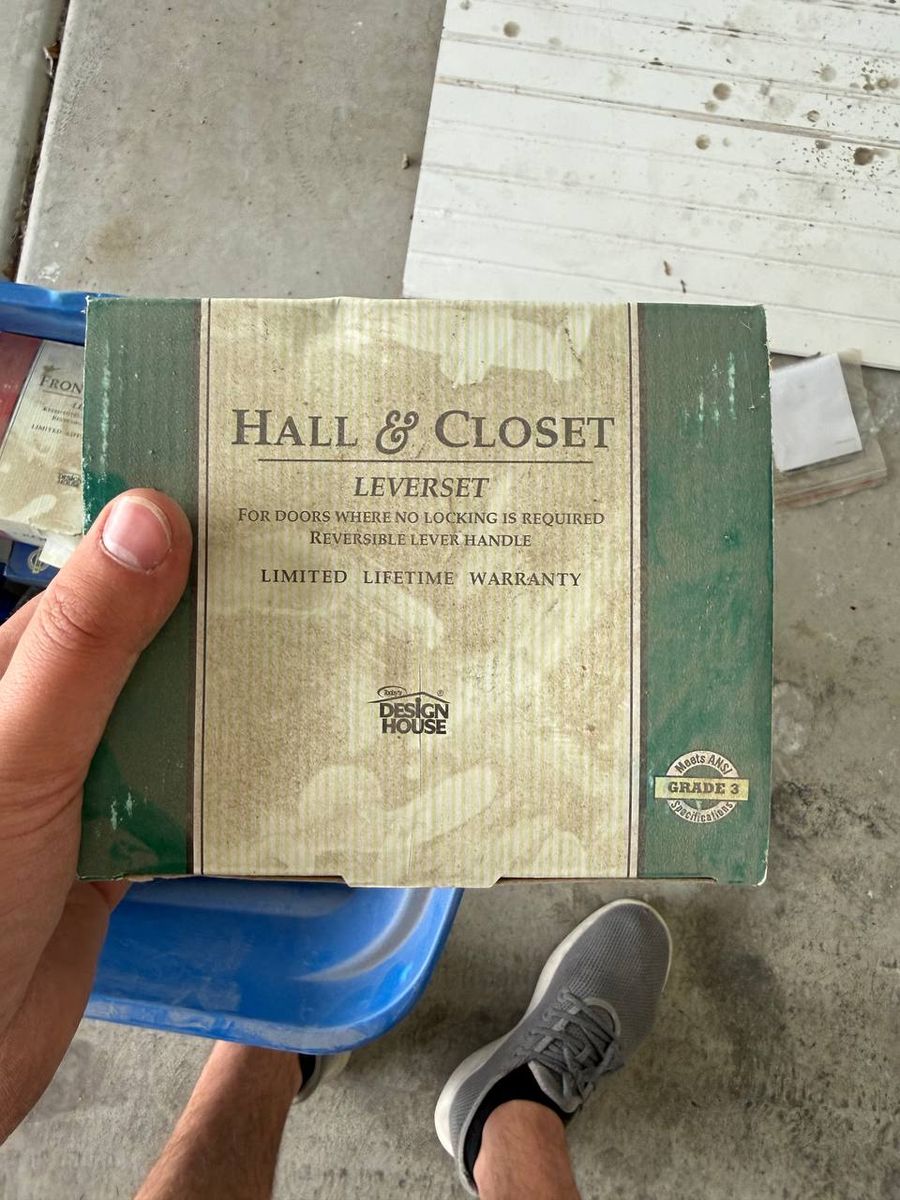 Design House hall & closet lever set, satin nickel