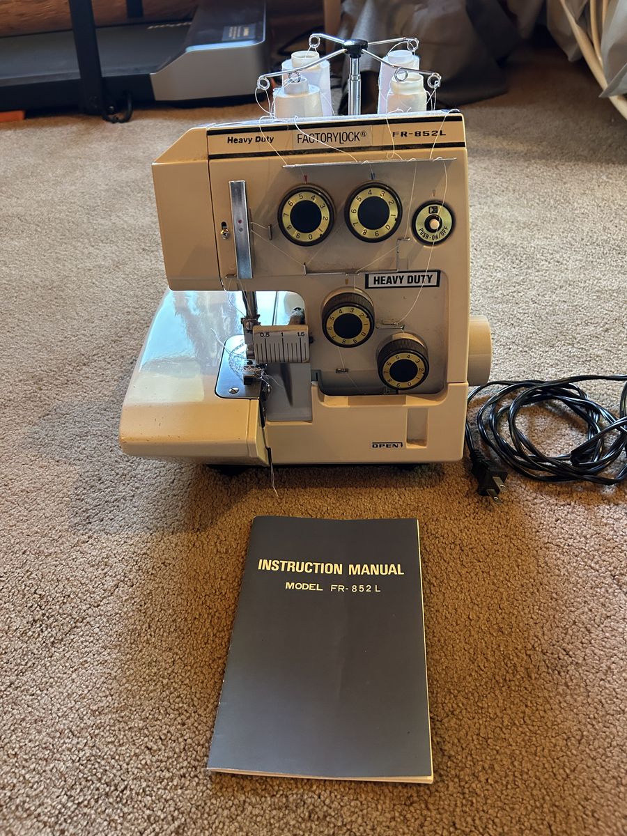 FactoryLock Heavy Duty Serger (FR-852L) with Manual & Huge Thread Bundle