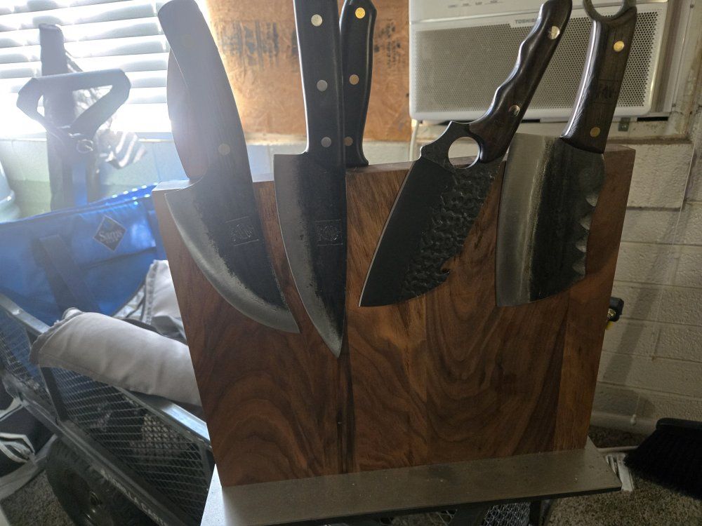 Coolina Chef Knives and Cleavers - Assorted Collection+ magnetic walnut board as set or individually.