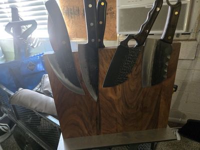 Coolina Chef Knives and Cleavers - Assorted Collection+ magnetic walnut board as set or individually.