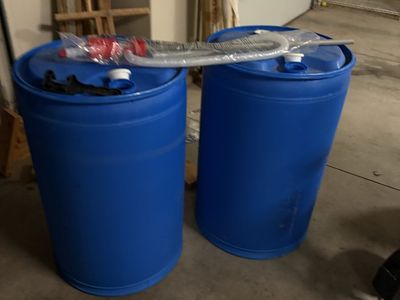 55 gal water storage barrels