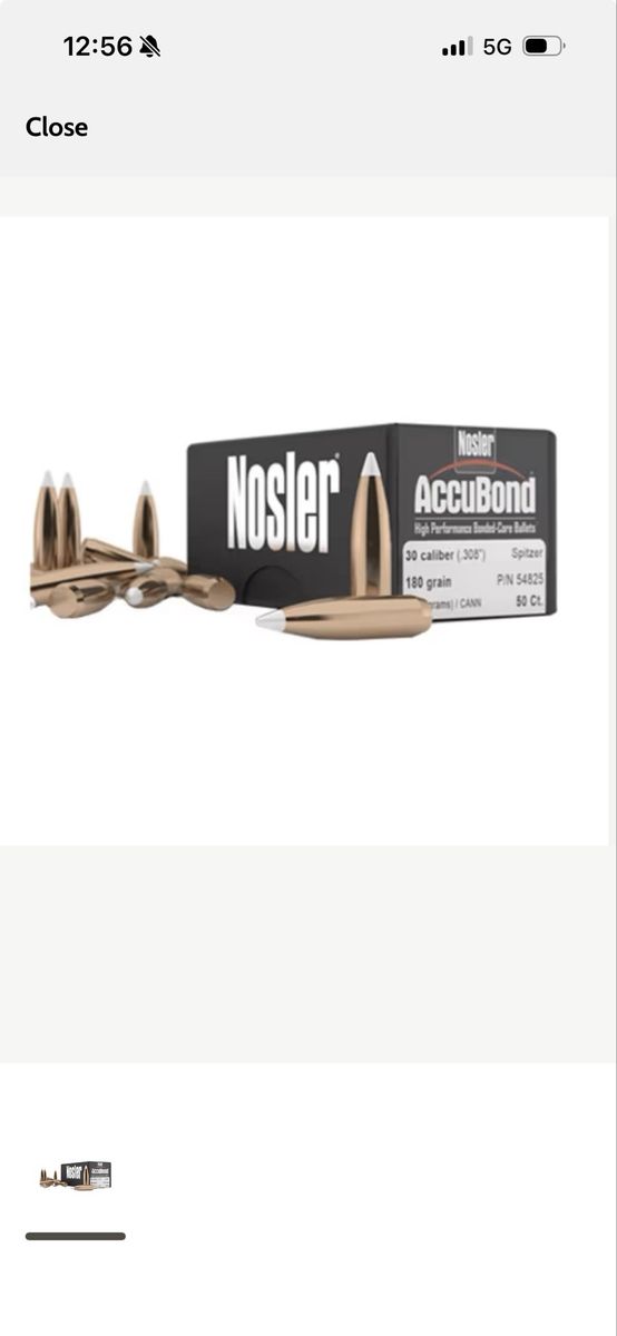 Nosler AccuBond .30 Cal 180 Grain Spitzer Bullets - 50 Count