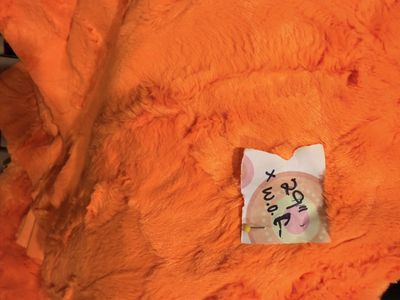 New. Bright Orange Faux Fur Fabric Material Soft Shag Crafting