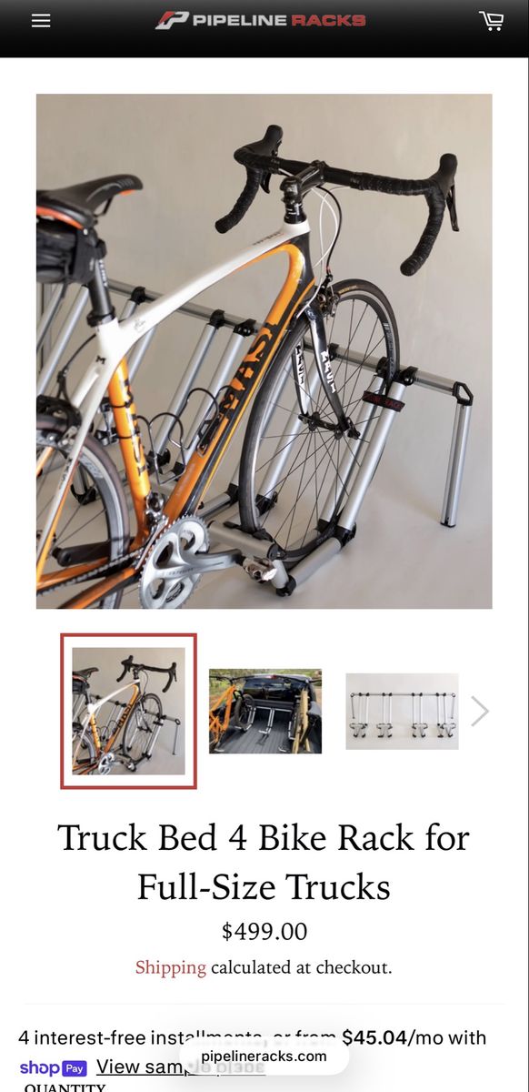 Pipeline Racks Truck Bed 4-Bike Rack for Full-Size Pickups (NIB)