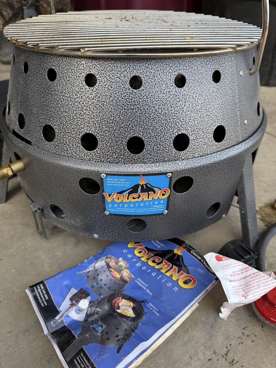 Volcano 2 II Portable Propane/Charcoal Cook Stove Grill with Carry Bag