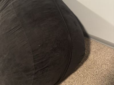 Large Black Cloth Bean Bag Chair 6’ long