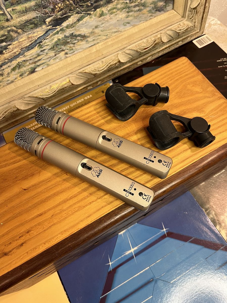 AKG C 1000 S Condensor Microphones (Pair) with Mounts - Great Condition