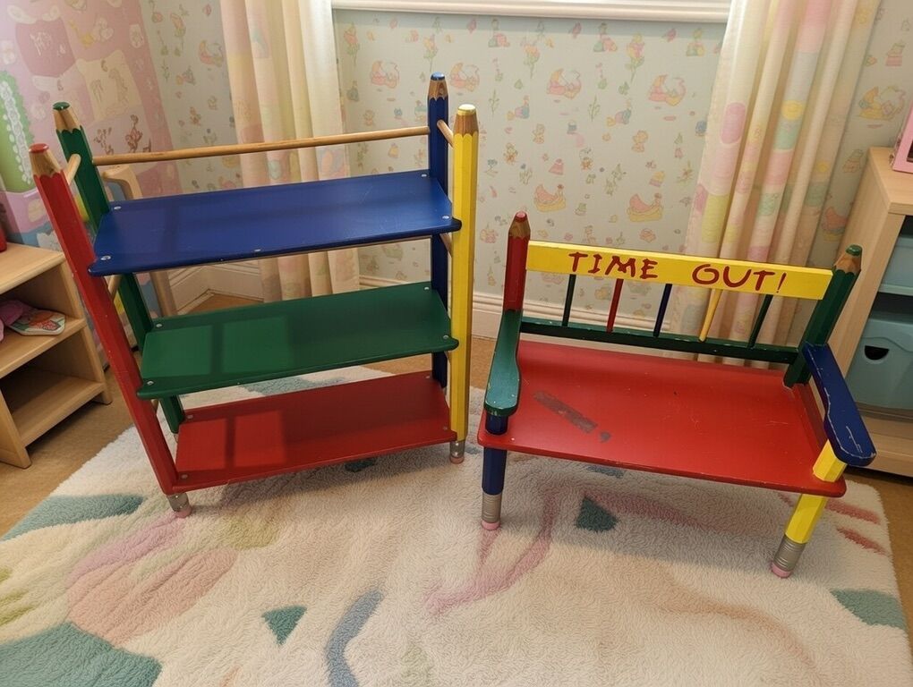Timeout bench And Bookshelf