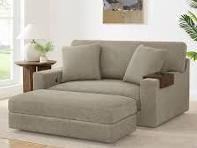 Thomasville Gilroy Fabric Oversized Storage Chair and Storage Ottoman 1783252 #107097