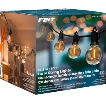 Brand new Feit Electric 50' LED Cafe String Light.