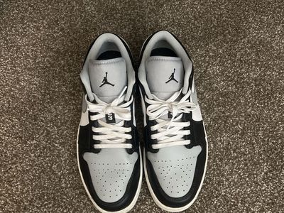 Nike Air Jordan 1 Low Shadow Toe Mens Size 11 Black Grey White Sneakers