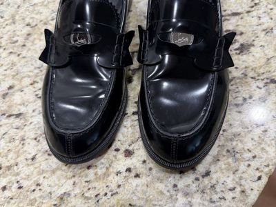 Christian Louboutin Black Patent Leather Penny Loafers
