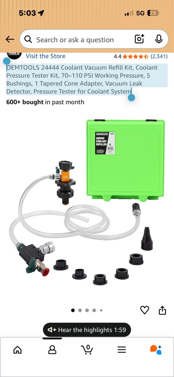 Coolant Pressure Tester/Refill Kit