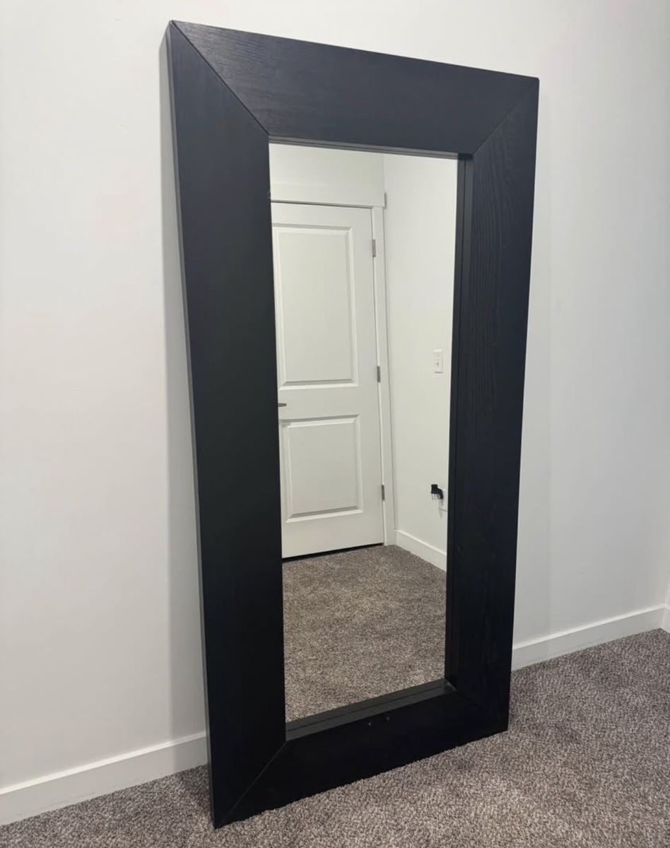Large Black Framed Floor Mirror - 6'7" x 3'