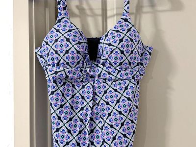 Blue Patterned Swimsuit