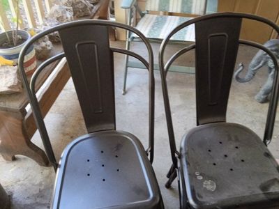 Black Metal Chair 4 total - Industrial Style Dining/Accent Chair