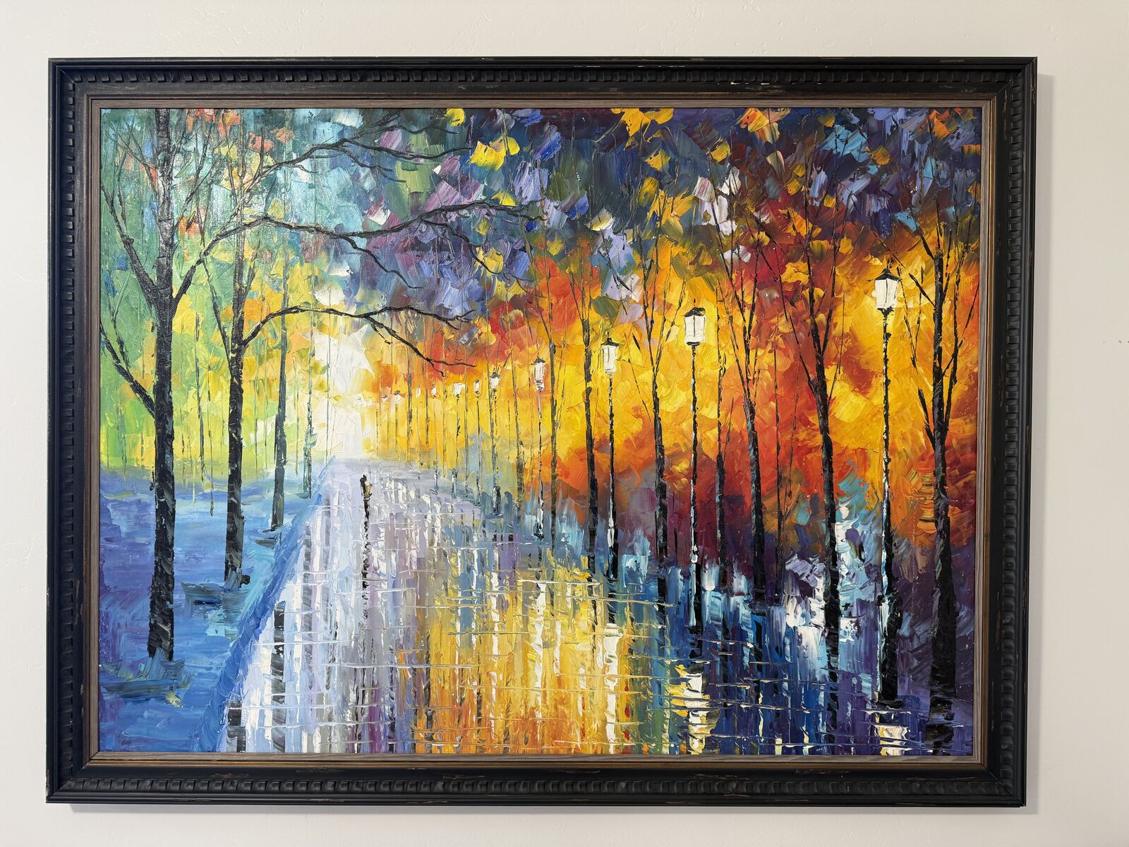 Framed palette knife painting Large 39”x51” (~3x4)