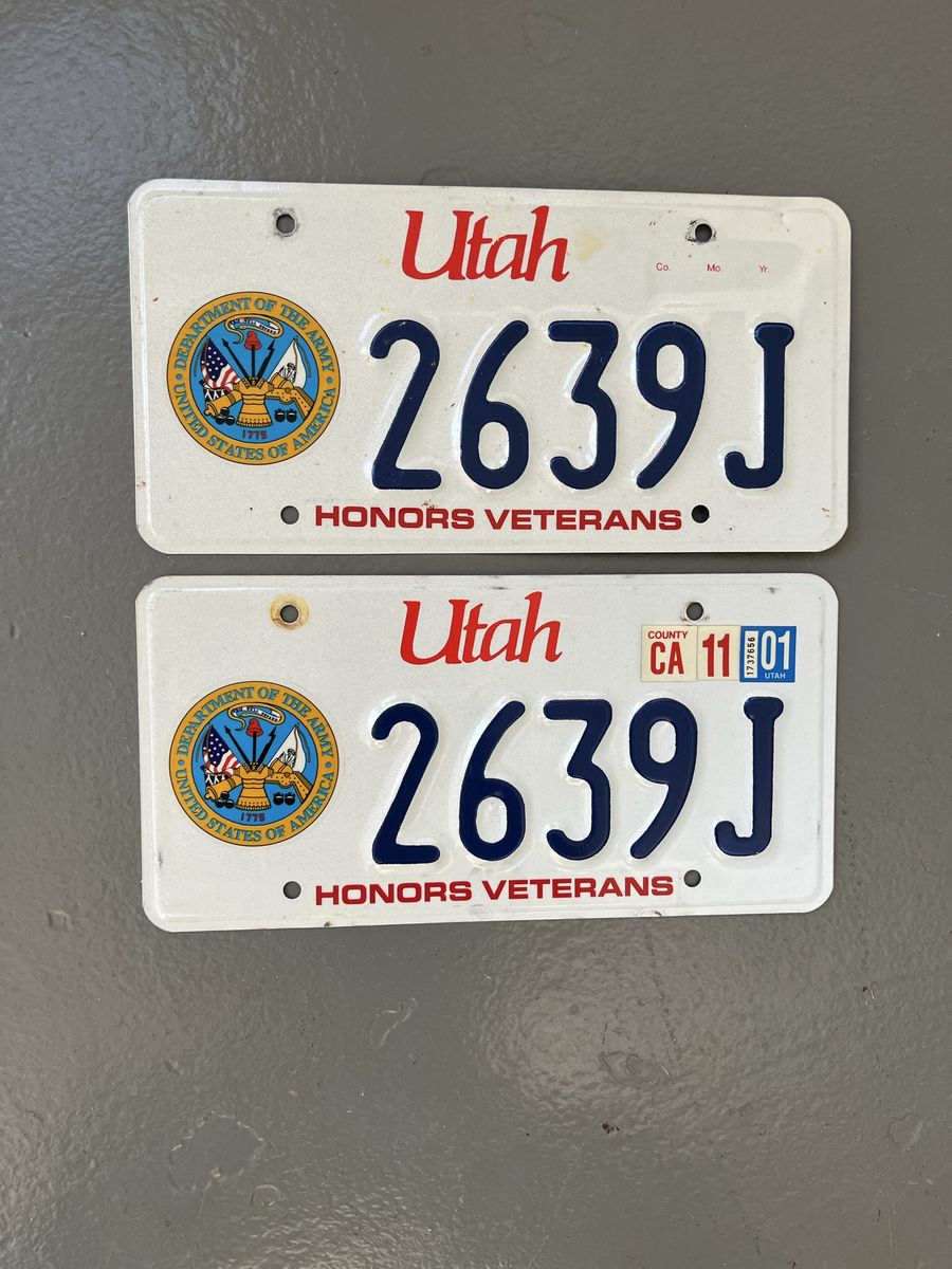 2001 Utah license plates
