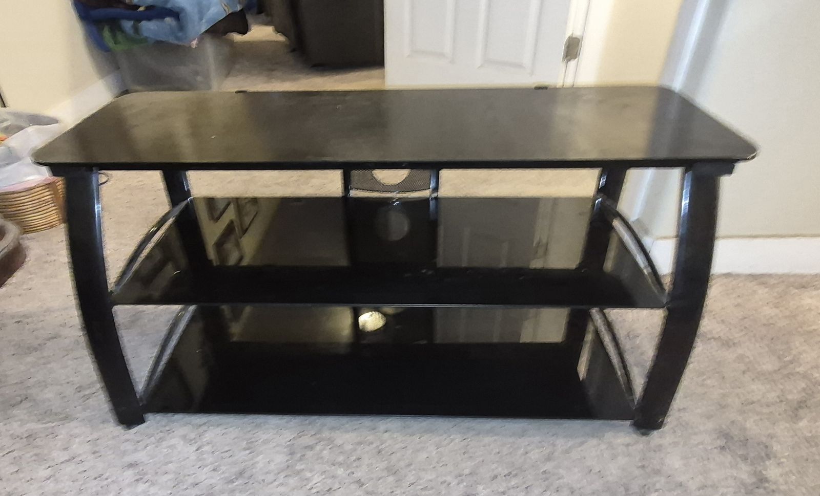 3 tier tempered glass entertainment stand