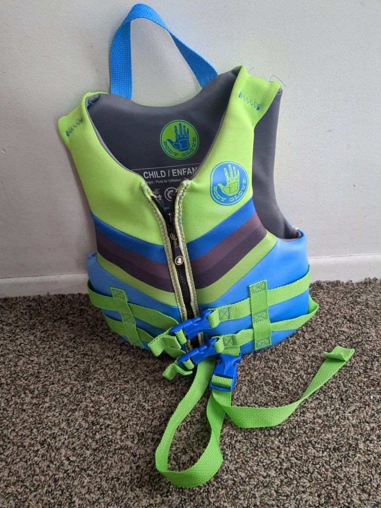 Body Glove Child USCG Approved Life Vest/ Life Jacket 33-55 lbs Green Blue