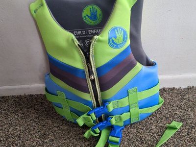 Body Glove Child USCG Approved Life Vest/ Life Jacket 33-55 lbs Green Blue