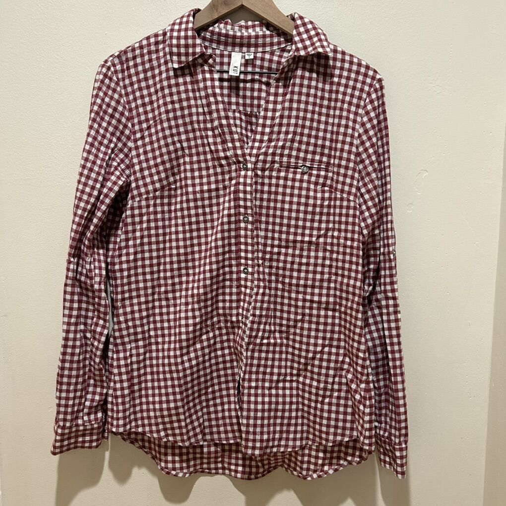 NWOT Kut from the Kloth Gingham Plaid Shirt Small