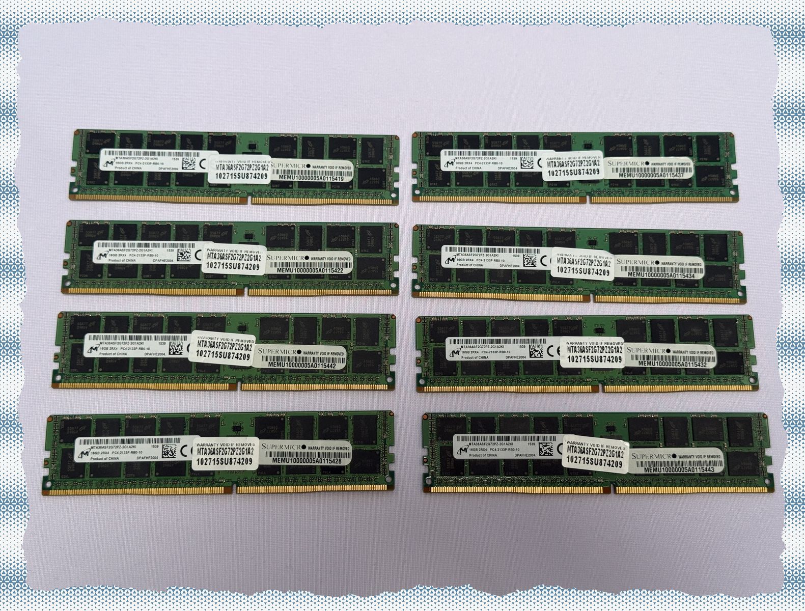 RAM 128 GB (x8) Micron 16GB PC4-17000 DDR4-2133MHz Registered ECC CL15 288-Pin DIMM 1.2V Dual Rank Memory Module