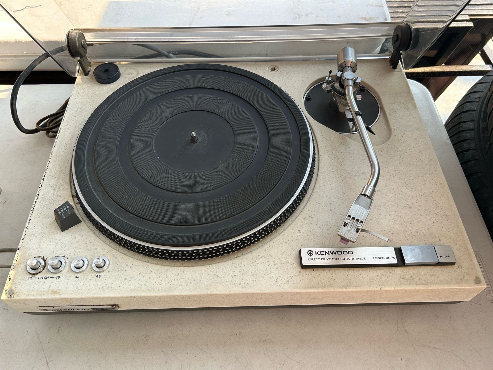 Kenwood KD-550 Direct Drive Turntable - Rock Marble - WORKS, TESTED - SUPER NICE